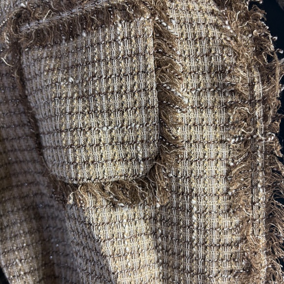 Kate Hill Women's Size 12P Brown Gold Mine Petite ClassyTweed Jacket - Picture 4 of 10